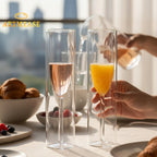 Wine Flute Glass Set of 2 - Premium Crystal Clear Champagne Glasses