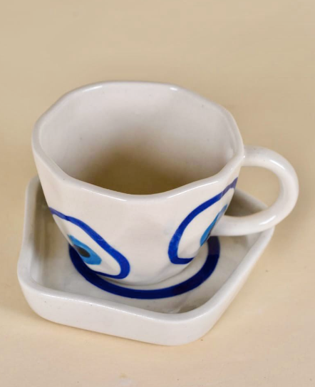 Evil Eye Cup Saucer Set