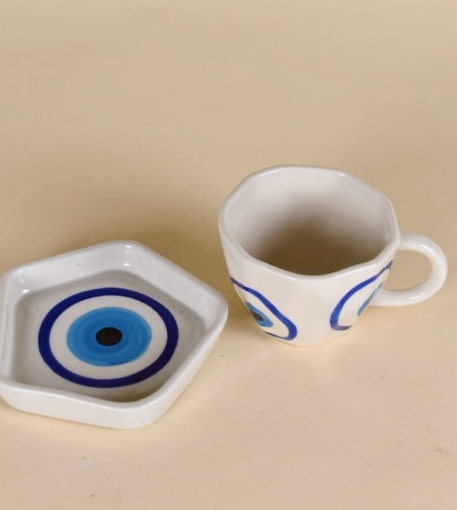 Evil Eye Cup Saucer Set