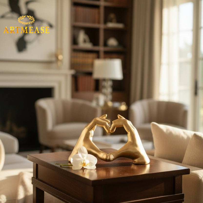 Heart Hands Sculpture