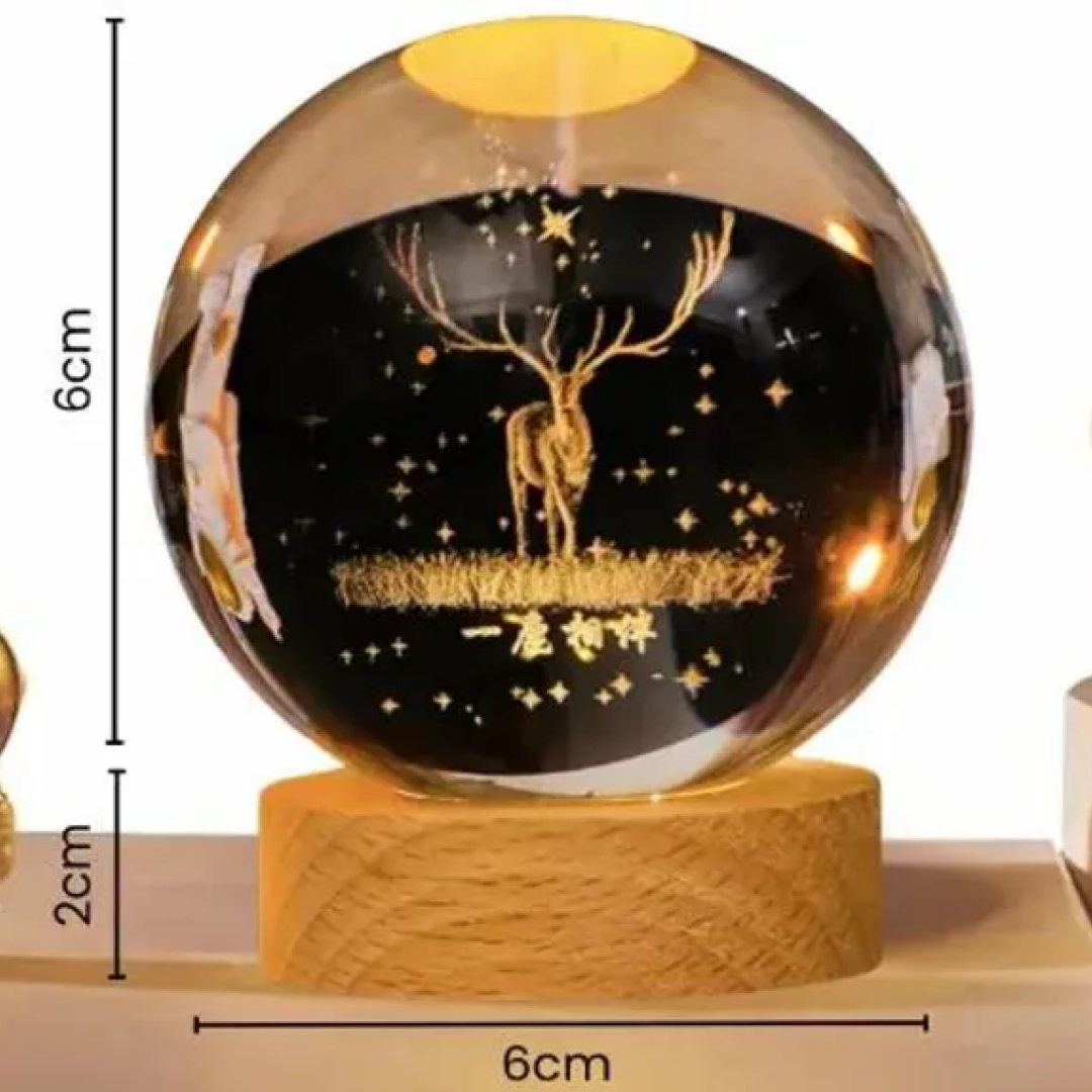 Artmease Deer Crystal Globe Light