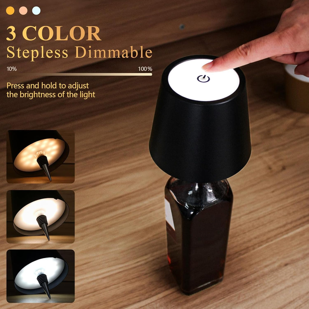Rechargeable Wine Bottle Lamp - Touch Control LED Table Light"