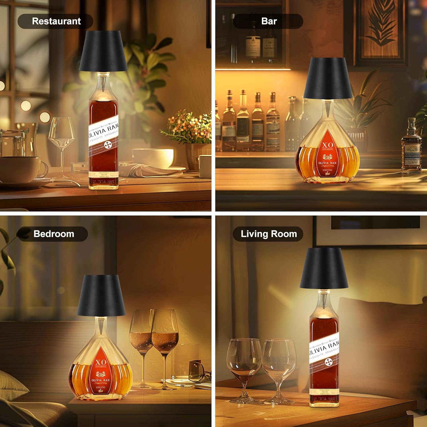 Rechargeable Wine Bottle Lamp - Touch Control LED Table Light"