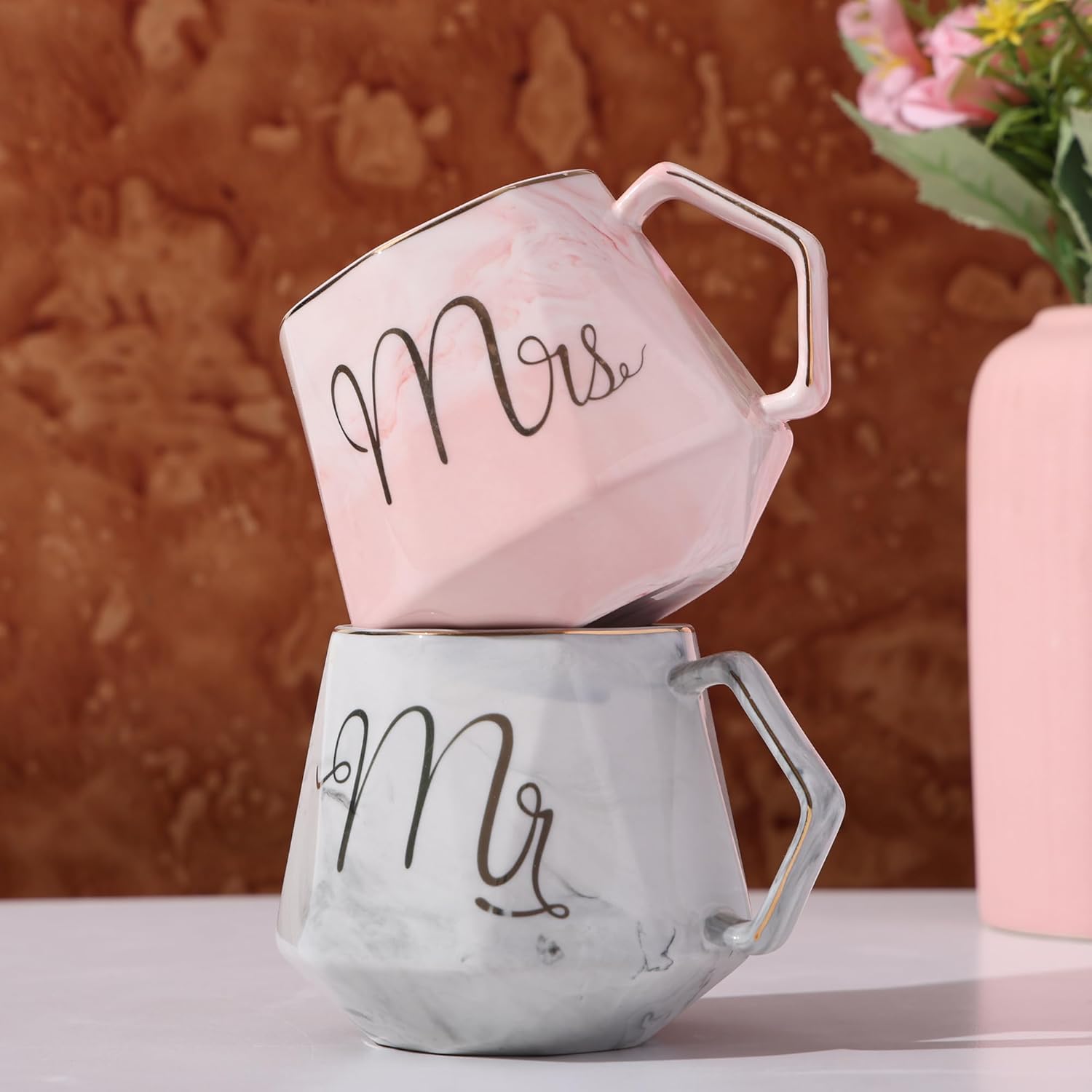 Mr. & Mrs. Couple Cup Set (330 ml, Pack of 2)