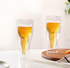 Inverted Bottle Double Wall Beer Glass set of 2