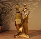 The Perfect Pour Gift Set – Lady Wine Holder (Gold)  & Wine Flute Glasses set of 2