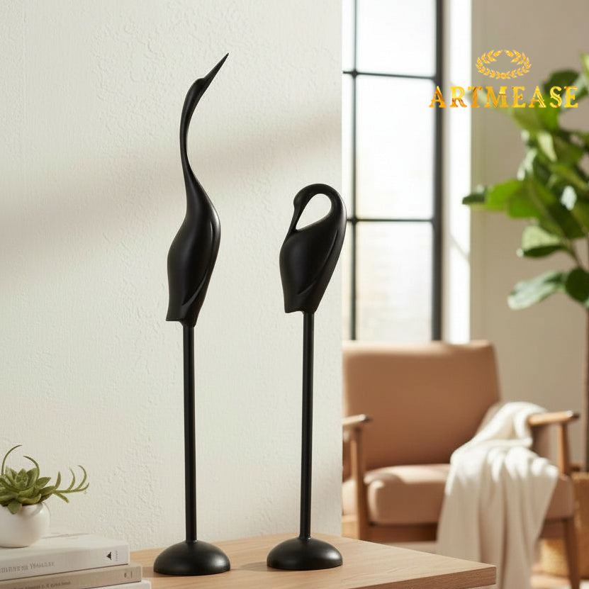 Sleek Crane Resin Showpiece Set of 2