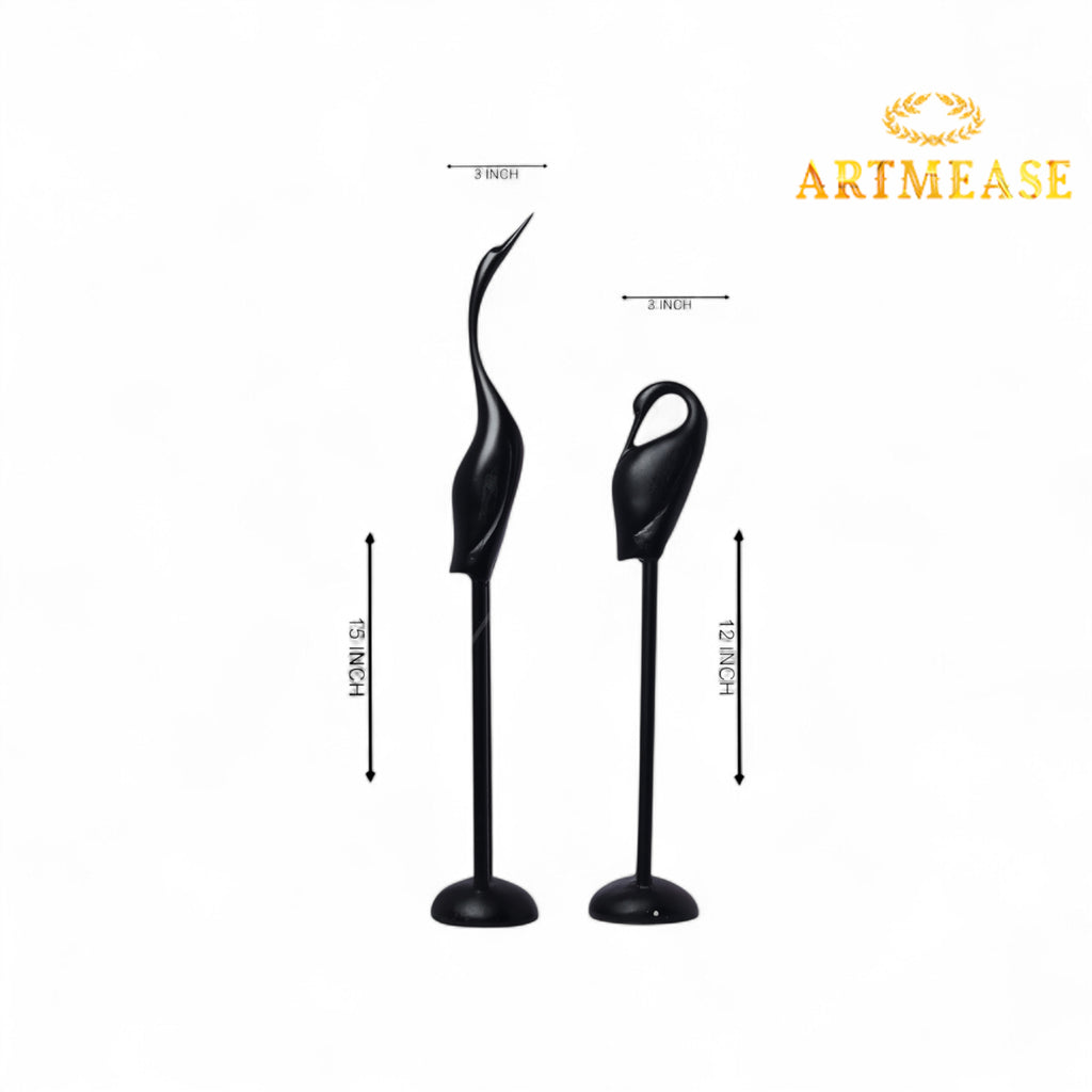 Sleek Crane Resin Showpiece Set of 2