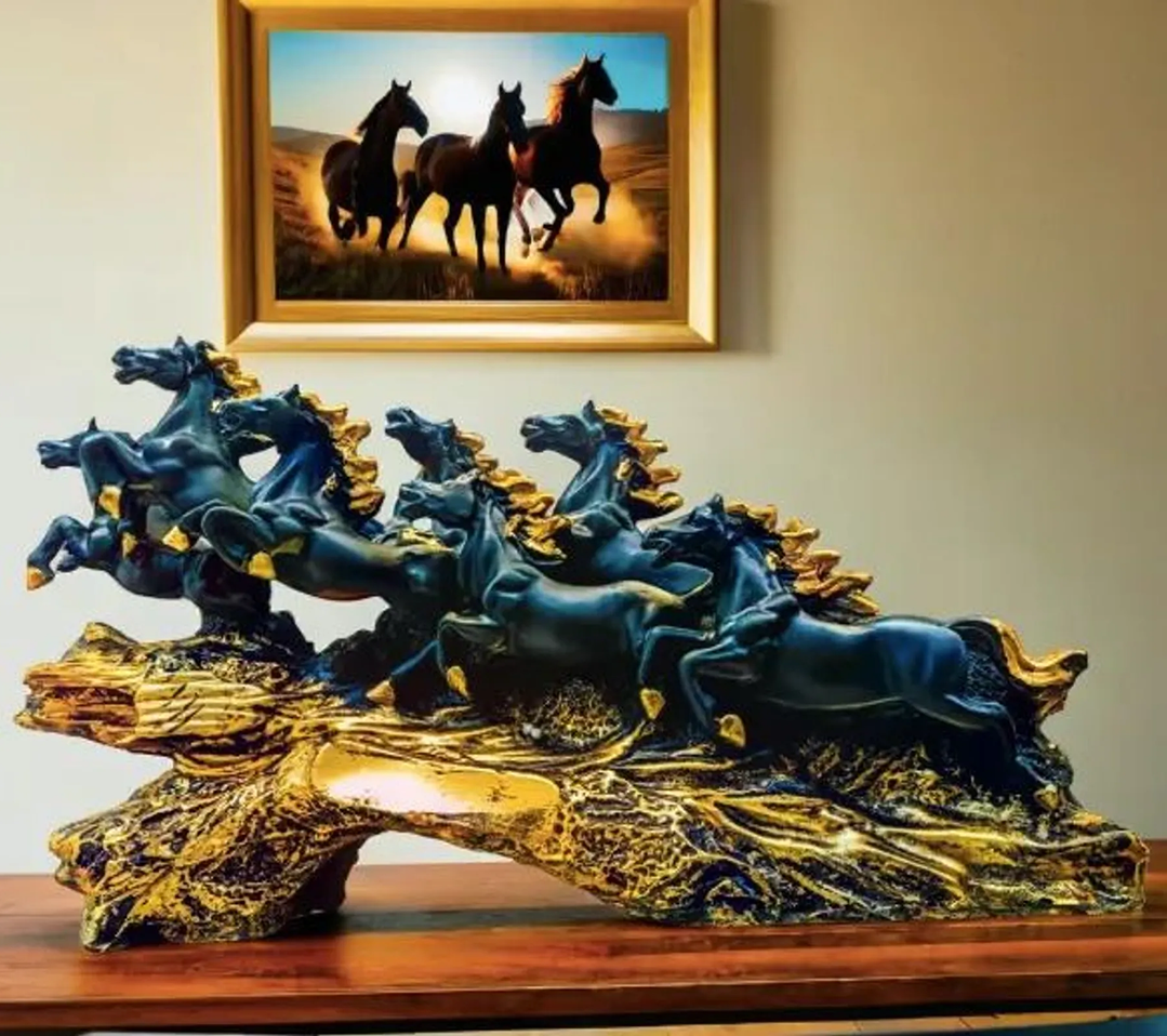 Seven Running Horses Figurine
