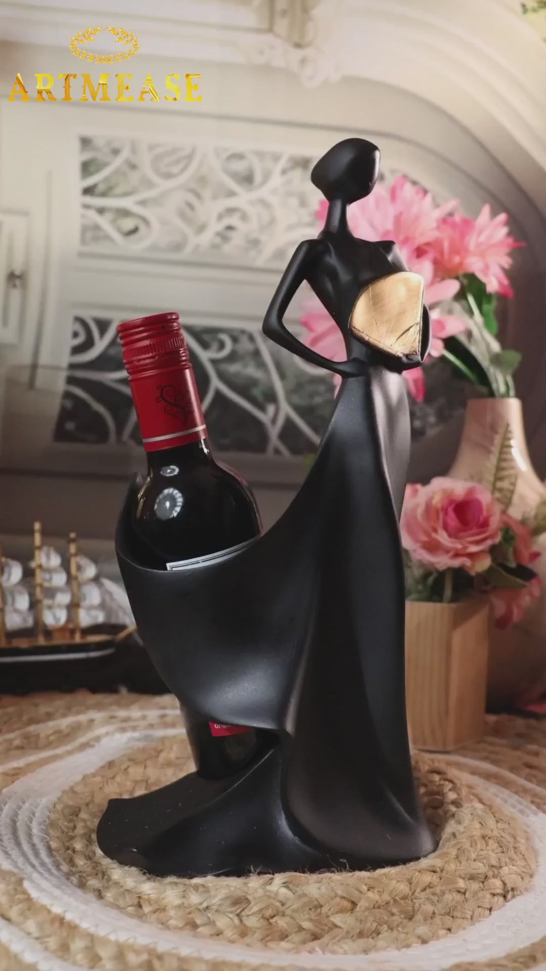 The Perfect Pour Gift Set – Lady Wine Holder & Wine Flute Glasses set of 2