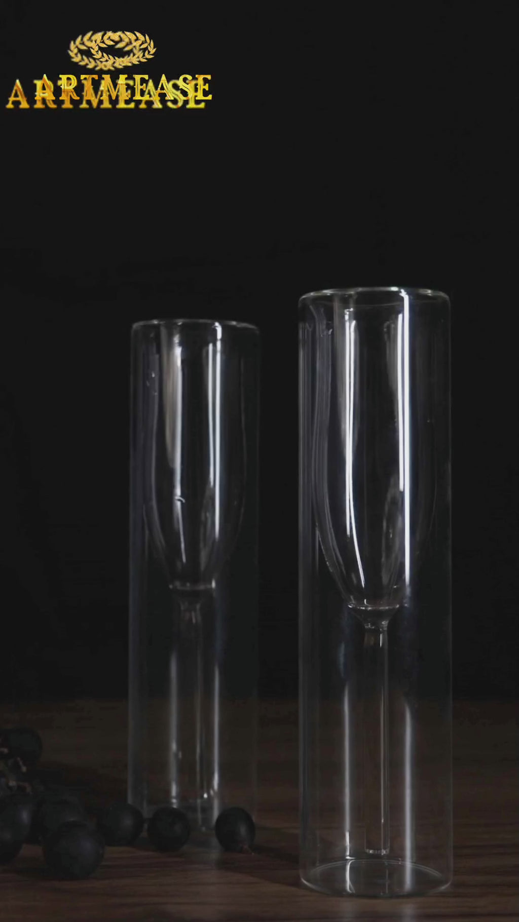 Wine Flute Glass Set of 2 - Premium Crystal Clear Champagne Glasses